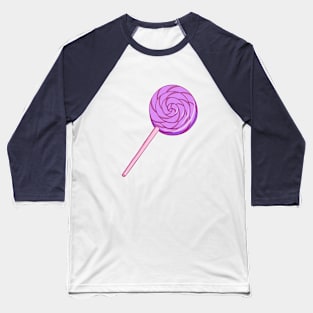 Purple Spiral Lollipop Baseball T-Shirt